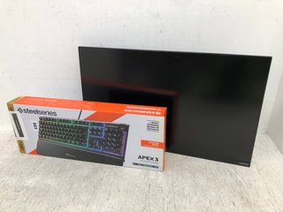 HANNSPREE HE247 23.8" FLAT SCREEN MONITOR TO INCLUDE STEELSERIES APEX 3 LED GAMING KEYBOARD: LOCATION - B2