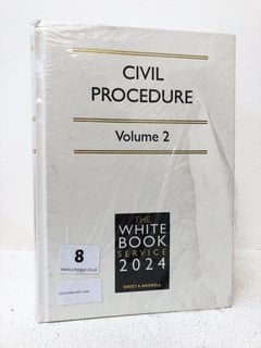 THE WHITE BOOK SERVICE 2024 CIVIL PROCEDURE VOLUME 2 BOOK RRP - £999: LOCATION - WHITE BOOTH