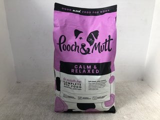 POOCH & MUTT 10KG CALM & RELAXED DRY DOG FOOD BAG - EXP 16/06/2025: LOCATION - B8