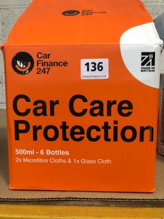 (COLLECTION ONLY) CAR FINANCE 247 BUNDLE OF CAR CARE PROTECTION PRODUCTS TO INCLUDE 2 X MICROFIBRE CLOTHS & 1 X GLASS CLOTH#: LOCATION - BR2