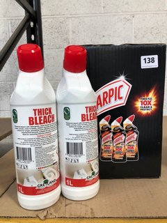 (COLLECTION ONLY) 6 X 750ML HARPIC POWER PLUS ORIGINAL BLEACH TO INCLUDE 2 X GREYLAND 1L THICK BLEACH (PLEASE NOTE: 18+YEARS ONLY. ID MAY BE REQUIRED): LOCATION - BR2