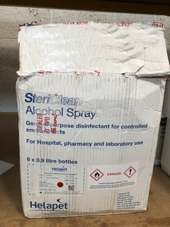 (COLLECTION ONLY) 6 X HELAPET STERICLEAN IPA 70/30 ALCOHOL SPRAY 0.9L (PLEASE NOTE: 18+YEARS ONLY. ID MAY BE REQUIRED): LOCATION - BR2