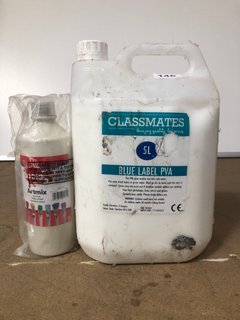 (COLLECTION ONLY) 5L CLASSMATES BLUE LABEL PVA GLUE TO INCLUDE SCOLA ARTMIX READY MIX TEMPERA COLOUR PAINT: LOCATION - BR2