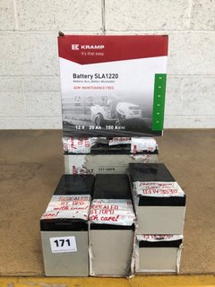 (COLLECTION ONLY) 6 X LARGE BATTERIES TO INCLUDE KRAMP BATTERY SLA1220 12V/20AH/150A: LOCATION - BR4