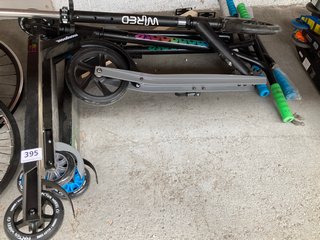 QTY OF ASSORTED CHILDREN'S SCOOTERS TO INCLUDE MONGOOSE STANCE AND WIRED SCOOTER IN BLACK: LOCATION - BR16