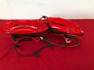 BREMBO DHSEJD T767037 BRAKE CALIPERS IN RED: LOCATION - A1