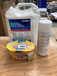 (COLLECTION ONLY) QTY OF ASSORTED CHEMICALS TO INCLUDE CONTINU INSTRUMENT & ULTRASONIC BATH CLEANER CONCENTRATE SOLUTION (PLEASE NOTE: 18+YEARS ONLY. ID MAY BE REQUIRED): LOCATION - B8