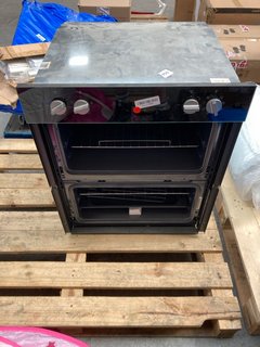 HOOVER HO7DC3UB30881 DOUBLE OVEN IN BLACK (MISSING DOOR): LOCATION - A1