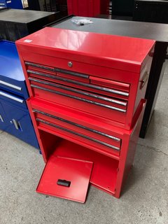 2 X RED TOOLBOX (STACKABLE) WITH DRAWERS AND STORAGE: LOCATION - B2