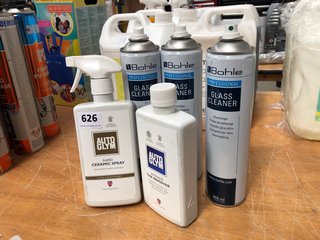 (COLLECTION ONLY) QTY OF ASSORTED CHEMICALS BOHLE GLASS CLEANER AND AUTOGLYM RAPID CERAMIC SPRAY 500ML (PLEASE NOTE: 18+YEARS ONLY. ID MAY BE REQUIRED): LOCATION - B5