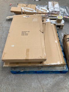 PALLET OF ASSORTED ITEMS TO INCLUDE WINSOR & NEWTON COTTON CANVASES (30X40IN) AND 2 X PAVEMENT SIGNS: LOCATION - A6 (KERBSIDE PALLET DELIVERY)