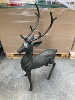 LARGE BRASS EFFECT STAG STATUE: LOCATION - A6