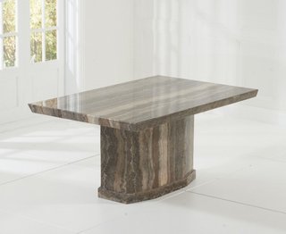CARAVELLE/CALVERA 160CM MARBLE DINING TABLE - BROWN - RRP £1749: LOCATION - B2 (KERBSIDE PALLET DELIVERY)