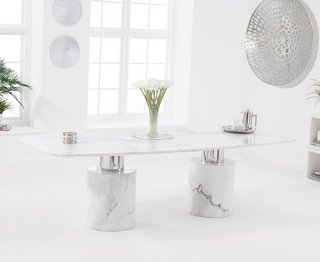 ANTONIO/ADELINE 260CM WHITE MARBLE DINING TABLE - RRP £2939: LOCATION - B3 (KERBSIDE PALLET DELIVERY)