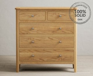 LOXTON/SHERINGHAM OAK 2 OVER 3 CHEST OF DRAWERS - RRP £649: LOCATION - B4