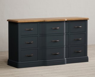 DELPHINE/JOSEPHINE BLUE 9 DRAWER WIDE CHEST OF DRAWERS - RRP £799: LOCATION - B4