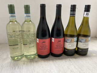 6 X ASSORTED WINES TO INCLUDE LIMESTONE COAST SAUVIGNON BLANC 2022 WHITE WINE 75CL 12.5% VOL (PLEASE NOTE: 18+YEARS ONLY. ID MAY BE REQUIRED): LOCATION - BR9