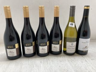 6 X ASSORTED WINES TO INCLUDE EXPRESSION DE SAINT MONT 2020 WHITE WINE 75ML 12.5% VOL (PLEASE NOTE: 18+YEARS ONLY. ID MAY BE REQUIRED): LOCATION - BR10