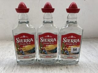 3 X JALISCO MEXICO SIERRA TEQUILA BLANCO 50CL 38% VOL (PLEASE NOTE: 18+YEARS ONLY. ID MAY BE REQUIRED): LOCATION - BR10