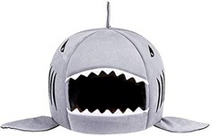 14 X ALYTIMES DOG BED SHARK CAT BED PET CAVE FOR SMALL PETS WITH REMOVABLE CUSHION WATER RESISTANT BOTTOM MACHINE WASHABLE LOVELY PET HOUSE GIFT FOR PET - TOTAL RRP £186: LOCATION - A RACK