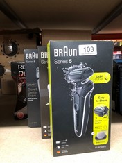 QTY OF ITEMS TO INCLUDE BRAUN SERIES 5 51-W1600S ELECTRIC SHAVER FOR MEN WITH EASYCLICK BODY GROOMER ATTACHMENT, EASYCLEAN, WET & DRY, RECHARGEABLE, CORDLESS FOIL RAZOR, WHITE, RATED WHICH BEST BUY: