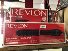 QTY OF ITEMS TO INCLUDE REVLON ONE-STEP STYLE BOOSTER - ROUND BRUSH DRYER & STYLER, ROUND BRUSH- 38 MM (THERMAL BRISTLES, CERAMIC-COATED BARREL, IONIC + CERAMIC TECHNOLOGY) RVDR5292UKE:: LOCATION - C