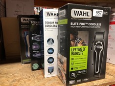 QTY OF ITEMS TO INCLUDE WAHL ELITE PRO CORDLESS HIGH PERFORMANCE HAIR CLIPPER: LOCATION - D RACK
