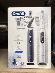 ORAL-B IO8 2X ELECTRIC TOOTHBRUSHES FOR ADULTS, GIFTS FOR WOMEN / MEN, APP CONNECTED HANDLES, 2 TOOTHBRUSH HEADS & TRAVEL TOOTHBRUSH SET, 6 MODES, 2 PIN UK PLUG, BLACK & WHITE, ORAL B IO TOOTHBRUSH.: