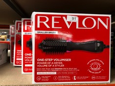 QTY OF ITEMS TO INCLUDE REVLON SALON ONE-STEP HAIR DRYER AND VOLUMISER MID TO SHORT HAIR (ONE-STEP, 2-IN-1 STYLING TOOL, IONIC AND CERAMIC TECHNOLOGY, SMALLER OVAL DESIGN, MULTIPLE HEAT SETTINGS) RVD