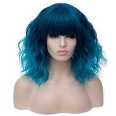 QTY OF ASSORTED ITEMS TO INCLUDE 14 INCH SYNTHETIC WEAVE SHORT BOB WIGS WITH BANGS SHOULDER LENGTH OMBRE BLUE - RRP £394: LOCATION - A