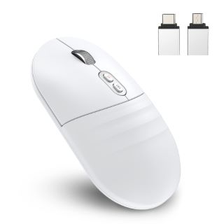 29 X LEYUSMART WIRELESS BLUETOOTH MOUSE FOR MAC MACBOOK PRO MACBOOK AIR IPHONE IPAD SAMSUNG/GOOGLE PHONE MOUSE USB-C/USB-MICRO LAPTOP DUAL MODE LIBRARY OFFICE MOUSE WHITE - TOTAL RRP £193: LOCATION -