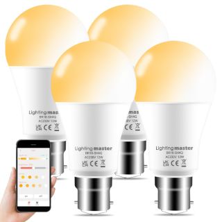 22 X LIGHTING MASTER ALEXA LIGHT BULBS 120W EQUIVALENT, BLUETOOTH SMART BULB WARM WHITE TO DAYLIGHT DIMMABLE?B22 BAYONET LIGHT BULB WITH APP AND VOICE CONTROL FOR BEDROOM KITCHEN LIVING ROOM (4 PACKS