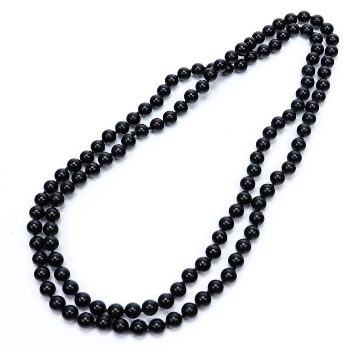 Black Onyx Bead AA Necklace 10.3mm,127cm, 161g (VAT Only Payable on Buyers Premium)