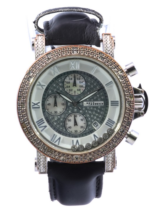 Jojino 0.25ct Diamond Watch with Black Damaged Strap (VAT Only Payable on Buyers Premium)