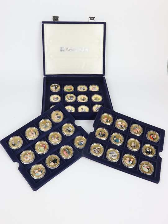 Westminster Collection of Thirty Six 24ct Gold Plated Cupronickel Royal Family Photographic Portrait Coins (VAT Only Payable on Buyers Premium)