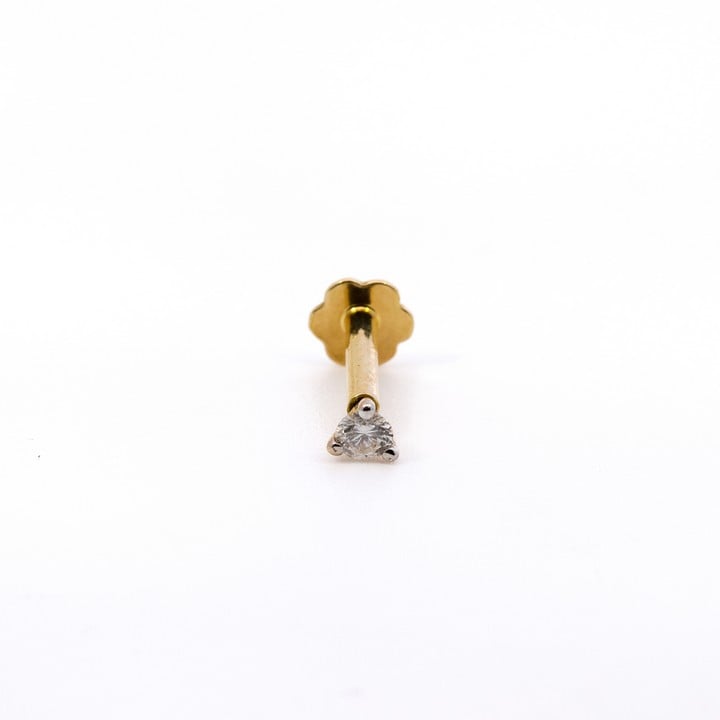 18K Yellow 0.045ct Diamond Nose, Lip and Ear Stud, 0.3g (VAT Only Payable on Buyers Premium)