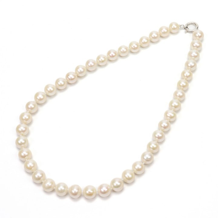Silver Clasp White Freshwater Pearl AAAAA 11-11.5mm Necklace, 51cm, 76.5g (VAT Only Payable on Buyers Premium)