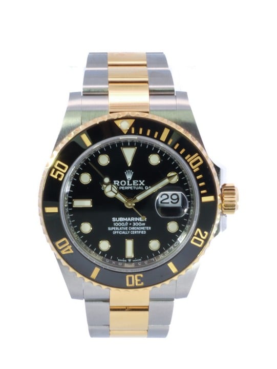 Rolex Submariner Ref: 126613 Automatic Watch. 41mm Stainless Steel Case with 18ct Yellow Gold Black Uni-Directional Bezel, Black Dial and Stainless Steel & 18ct Yellow Gold Oyster Bracelet. Age: Post