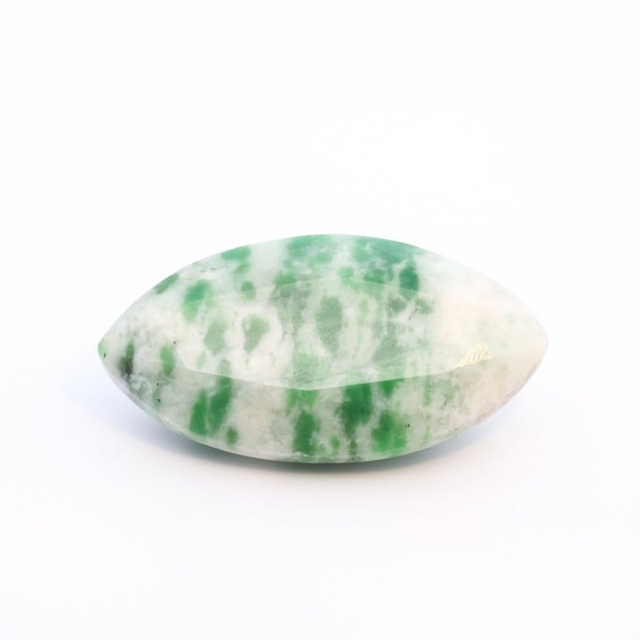 53.30ct Moss in the Snow Jade Cabochon Marquise-cut Gemstone (VAT Only Payable on Buyers Premium)