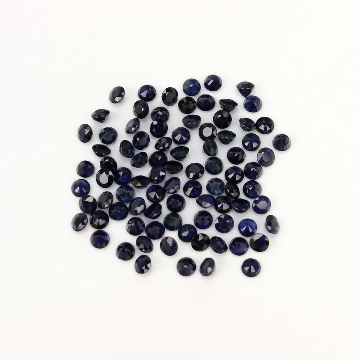 17.89ct Sapphire Faceted Round-cut Parcel of Gemstones, 3.5mm