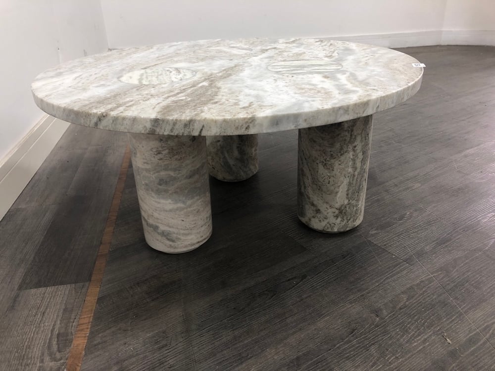 John Pye Auctions TISBURY FANTASY BROWN MARBLE ROUND COFFEE TABLE