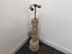 BUEAUDEN TURNED SOLID MARBLE WITH FLUTED DETAIL FLOOR LAMP & ANTIQUE BRASS DETAIL RRP- £1,295 (COLLECTION OR OPTIONAL DELIVERY)