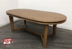 FOXBURY SOLID OAK EXTENDING DINING TABLE SITS 6-8 PEOPLE WITH DEFINED EDGE DETAIL & BUTTERFLY EXTENSION MECHANISM RRP- £2,995 (COLLECTION OR OPTIONAL DELIVERY) (KERBSIDE PALLET DELIVERY)