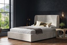 OAKHAM 4FT6" DOUBLE OTTOMAN BED IN LIGHT GREY VELVET (BOX'S 1/4, 2/4/, 3/4 & 4/4) RRP £490 (COLLECTION OR OPTIONAL DELIVERY) (KERBSIDE PALLET DELIVERY)