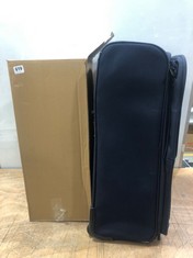 EASTPAK TRANSIT'R 4-WHEEL 54CM SMALL CABIN CASE IN BLACK RRP £180 TO INCLUDE JOHN LEWIS LARGE SOFTSHELL CASE IN BLUE (DELIVERY ONLY)
