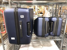2 X JOHN LEWIS SMALL CABIN SIZE HARDSHELL SUITCASE IN NAVY TO INCLUDE JOHN LEWIS LARGE HARDSHELL SUITCASE IN NAVY (DELIVERY ONLY)