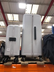 LARGE AND SMALL HARDSHELL SUITCASE SET IN LIGHT GREY (DELIVERY ONLY)