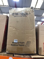 ELEMUSE MEMORY FOAM MATTRESS TOPPER 135CM (DELIVERY ONLY)