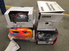 4 X ASSORTED HELMETS TO INCLUDE ABUS MTB MOVENTOR 2.0 HELMET IN GREY SIZE 57-61CM (DELIVERY ONLY)