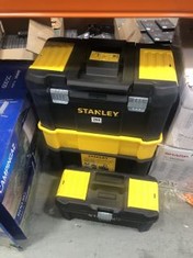 STANLEY ESSENTIAL ROLLING WORKSHOP WITH METAL LATCHES TO INCLUDE STANLEY ESSENTIAL 16" TOOLBOX WITH METAL LATCHES (DELIVERY ONLY)
